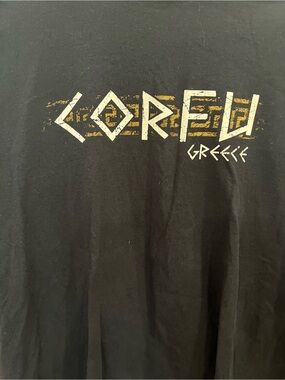 Black 'Greece' Graphic Short Sleeve Tee